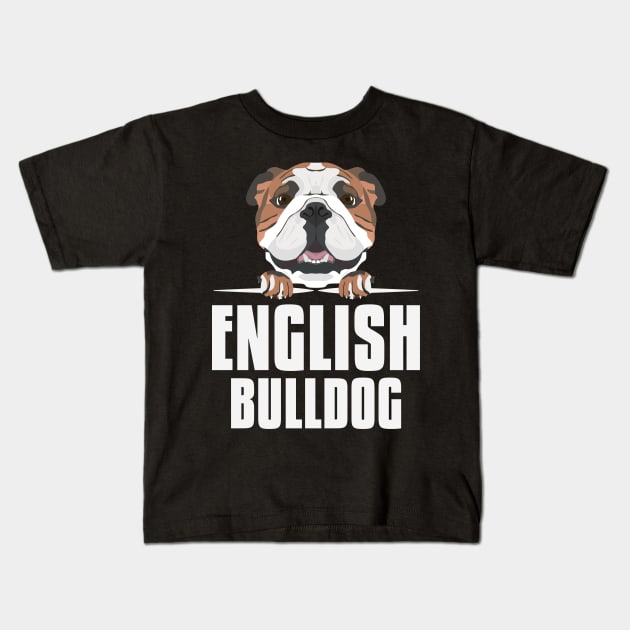 Smiling English Bulldog Kids T-Shirt by GreenOptix